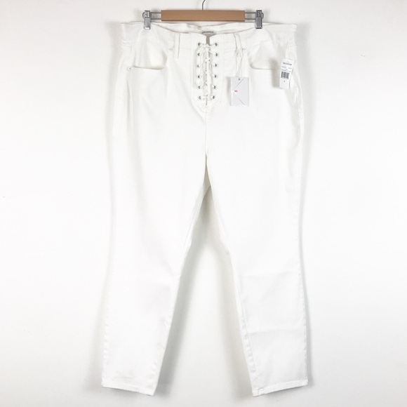 NWT Good American Good Waist Crop Lace‎ Up Jeans Size 22 - Picture 3 of 12